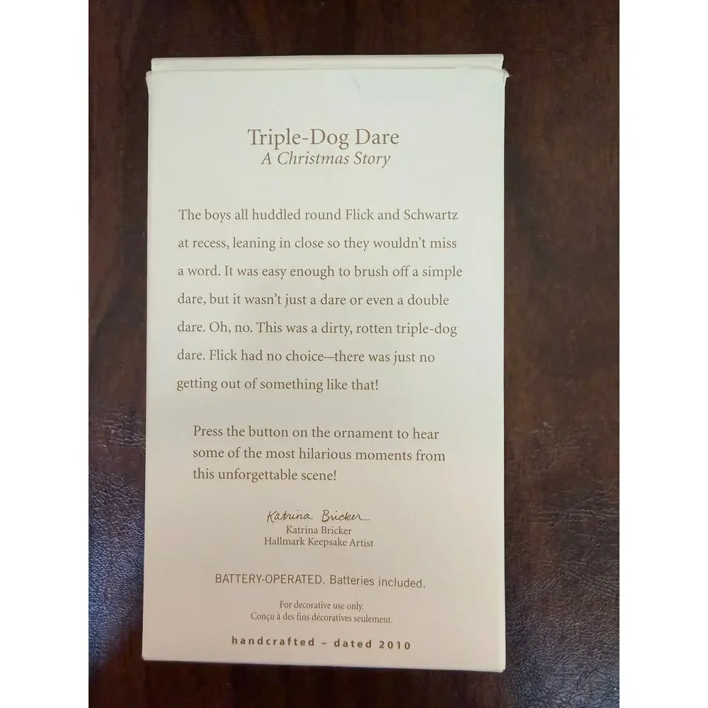 Hallmark Keepsake Triple Dog Dare 2010 A Christmas Story Magic Sound LN In Box